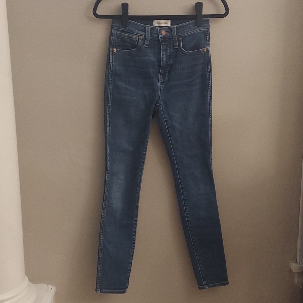 MADEWELL 10in High-Rise Medium Wash Skinny Jeans 24 - Picture 4 of 15